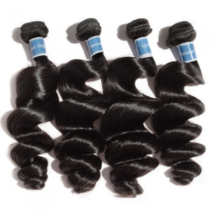 PREMIUM QUALITY 10-30 Inches Loose Wave 100% Peruvian Hair Human 1B Natural Black