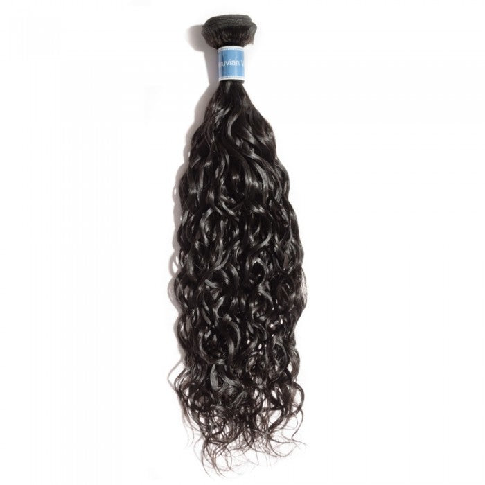 PREMIUM QUALITY 10-30 Inches Natural Wavy 100% Virgin Peruvian Hair 1B Natural Black
