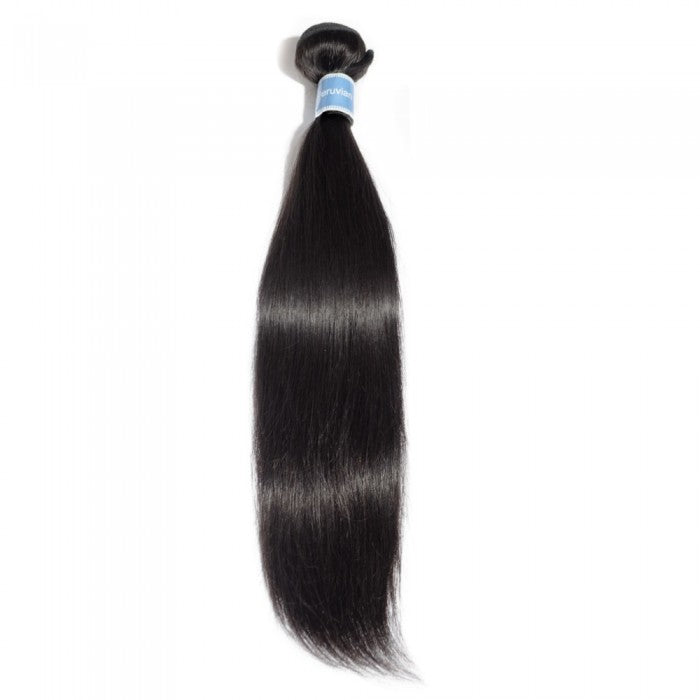 PREMIUM QUALITY 10-30 Inches Straight 100% Virgin Peruvian Human Hair 1B Natural Black