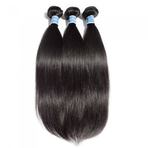 PREMIUM QUALITY 10-30 Inches Straight 100% Virgin Peruvian Human Hair 1B Natural Black