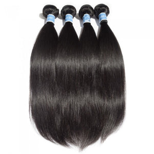 PREMIUM QUALITY 10-30 Inches Straight 100% Virgin Peruvian Human Hair 1B Natural Black
