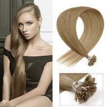Load image into Gallery viewer, PREMIUM QUALITY 16-24 Inches Straight Nail Tip Remy Human Hair Extensions colour #8 Chocolate brown
