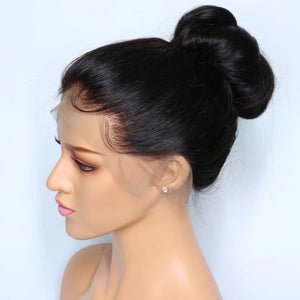PREMIUM QUALITY 10-20 Inches 22" x 4"x 2" Sleek Straight #1B Natural Black 360 Lace Frontal