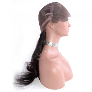 PREMIUM QUALITY #1B  Undetectable Transparent Full Lace Wig 12-22 Inches Straight Brazilian wig