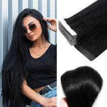Load image into Gallery viewer, PREMIUM QUALITY 16-24 Inches Straight Nail Tip Remy Human Hair Extensions colour #1 Jet Black
