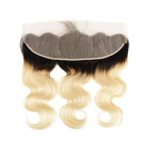 PREMIUM QUALITY 10-20 Inches 13" x 4" Body wave Free Part Full frontal Lace Closure #1B/613