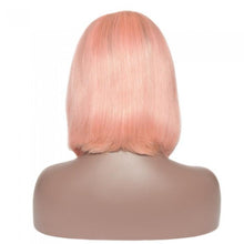 Load image into Gallery viewer, PREMIUM QUALITY Rose Gold Pre-Plucked Human Hair Lace Front Straight Bob Wigs
