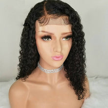 Load image into Gallery viewer, PREMIUM QUALITY #1B 10-14 Inches Pre-Plucked 13&quot;x4&quot; Lace Front Water Wavy Bob Wigs 150% Density
