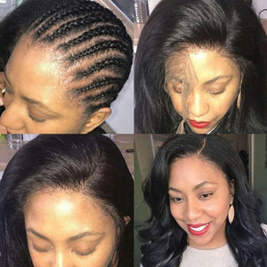 PREMIUM QUALITY #1B  10 - 22 Inches 13"x6" Silk Straight Frontal Lace Wig