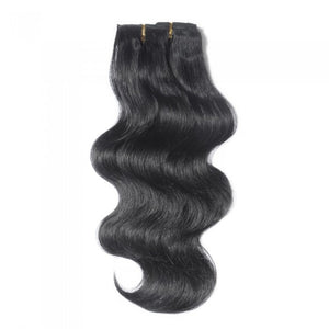 LUXURY PLATINUM 16 to 26 Inches #1 Jet Black 10 pieces body wave Clip In Human Hair Extensions