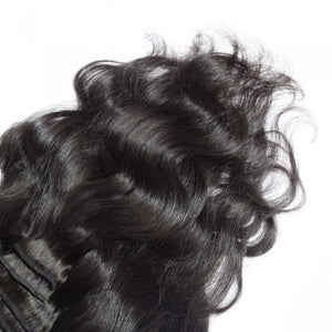 LUXURY PLATINUM 16 to 26 Inches #1B Jet Black 10 pieces Body wave Clip In Human Hair Extensions