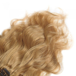 LUXURY PLATINUM 16 to 26 Inches Colour #27 Strawberry blonde 10 pieces Body wave Clip In Human Hair Extensions