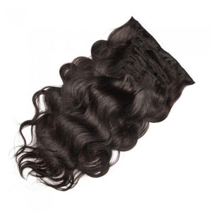 LUXURY PLATINUM 16 to 26 Inches colour #2 Jet Black 10 pieces Body wave Clip In Human Hair Extensions