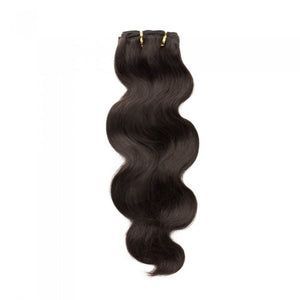 LUXURY PLATINUM 16 to 26 Inches colour #2 Jet Black 10 pieces Body wave Clip In Human Hair Extensions