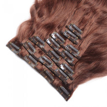 Load image into Gallery viewer, LUXURY PLATINUM 16 to 26 Inches Colour #33 Coffee brown 10 pieces Body wave Clip In Human Hair Extensions

