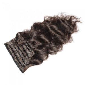 LUXURY PLATINUM 16 to 26 Inches Colour #4 Coffee brown 10 pieces Body wave Clip In Human Hair Extensions