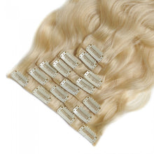 Load image into Gallery viewer, LUXURY PLATINUM 16 to 26 Inches Colour #613 Light blonde 10 pieces Body wave Clip In Human Hair Extensions
