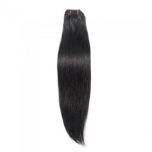 Load image into Gallery viewer, LUXURY PLATINUM 16 to 26 Inches #1 Jet Black 10 pieces Straight Clip In Human Hair Extensions
