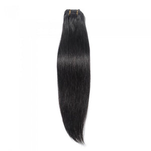 LUXURY PLATINUM 16 to 26 Inches #1 Jet Black 10 pieces Straight Clip In Human Hair Extensions