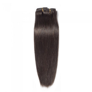 LUXURY PLATINUM 16 to 26 Inches colour #2 Jet Black 10 pieces Straight Clip In Human Hair Extensions
