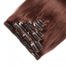 Load image into Gallery viewer, LUXURY PLATINUM 16 to 26 Inches Colour #33 Coffee brown 10 pieces Straight Clip In Human Hair Extensions
