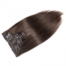 Load image into Gallery viewer, LUXURY PLATINUM 16 to 26 Inches Colour #4 Coffee brown 10 pieces Straight Clip In Human Hair Extensions
