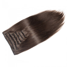 Load image into Gallery viewer, LUXURY PLATINUM 16 to 26 Inches Colour #4 Coffee brown 10 pieces Straight Clip In Human Hair Extensions
