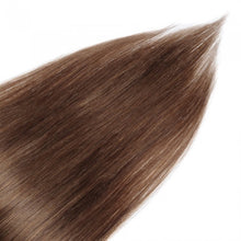 Load image into Gallery viewer, LUXURY PLATINUM 16 to 26 Inches Colour #8 Light brown 10 pieces Straight Clip In Human Hair Extensions
