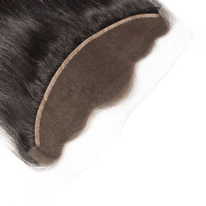 PREMIUM QUALITY 10-20 Inches 13" x 4" Straight Free Part Full frontal Lace Closure #1B Natural Black