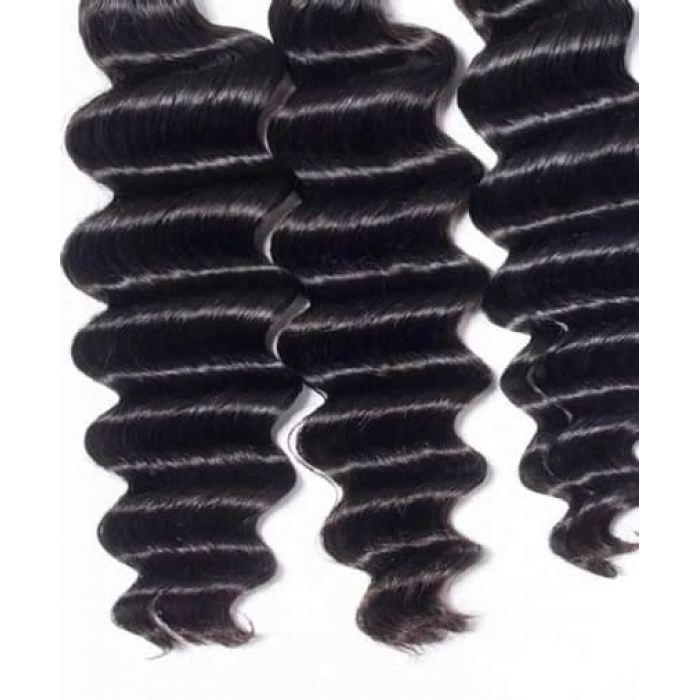 PREMIUM QUALITY 12-26 Inches Loose Deep wave 100% Virgin Peruvian Hair Colour 1B Natural Black