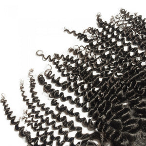 PREMIUM QUALITY 10-20 Inches 13" x 4" Kinky curly Free Part Full frontal Lace Closure #1B Natural Black