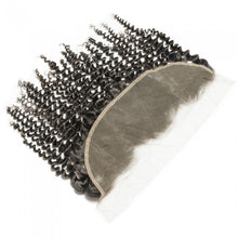 Load image into Gallery viewer, PREMIUM QUALITY 10-20 Inches 13&quot; x 4&quot; Kinky curly Free Part Full frontal Lace Closure #1B Natural Black
