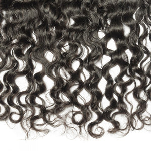PREMIUM QUALITY 10-20 Inches 13" x 4" Natural wavy Free Part Full frontal Lace Closure #1B Natural Black