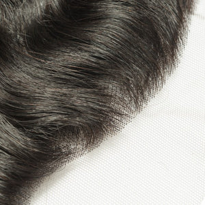 PREMIUM QUALITY 10-20 Inches 13" x 4" Natural wavy Free Part Full frontal Lace Closure #1B Natural Black
