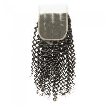 Load image into Gallery viewer, PREMIUM QUALITY 10-20 Inch 4&quot; x 4&quot; Italian Curly 3 way Part Lace Closure #1B Natural Black
