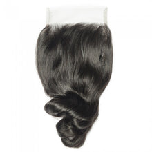 Load image into Gallery viewer, PREMIUM QUALITY 10-20 Inch 4&quot; x 4&quot; Loose Wavy Free Part Lace Closure #1B Natural Black

