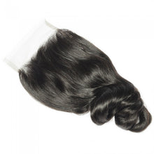 Load image into Gallery viewer, PREMIUM QUALITY 10-20 Inch 4&quot; x 4&quot; Loose Wavy Free Part Lace Closure #1B Natural Black
