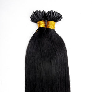 PREMIUM QUALITY 16-24 Inches Straight Nail Tip Remy Human Hair Extensions colour #1 Jet Black