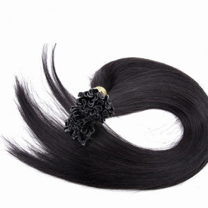 PREMIUM QUALITY 16-24 Inches Straight Nail Tip Remy Human Hair Extensions colour #1B Natural Black