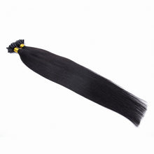 Load image into Gallery viewer, PREMIUM QUALITY 16-24 Inches Straight Nail Tip Remy Human Hair Extensions colour #1B Natural Black
