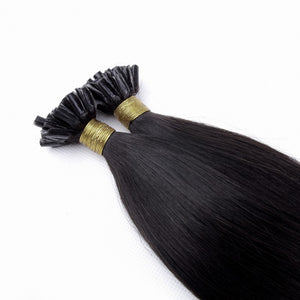 PREMIUM QUALITY 16-24 Inches Straight Nail Tip Remy Human Hair Extensions colour #1B Natural Black