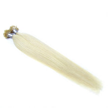 Load image into Gallery viewer, PREMIUM QUALITY 16-24 Inches Straight Nail Tip Remy Human Hair Extensions colour #60 White Blonde
