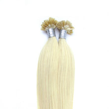 Load image into Gallery viewer, PREMIUM QUALITY 16-24 Inches Straight Nail Tip Remy Human Hair Extensions colour #60 White Blonde
