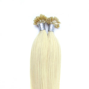 PREMIUM QUALITY 16-24 Inches Straight Nail Tip Remy Human Hair Extensions colour #60 White Blonde