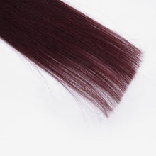 Load image into Gallery viewer, PREMIUM QUALITY 16-24 Inches Straight Nail Tip Remy Human Hair Extensions colour #99j Mahogany red
