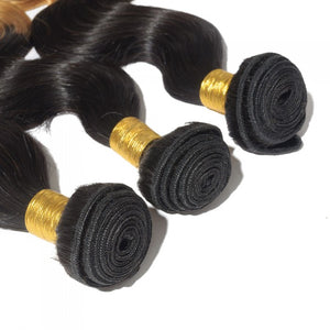PREMIUM QUALITY LUXE WEFT 16-26 Inches  Body Wavy Ombre Human Hair Colour #1B/27