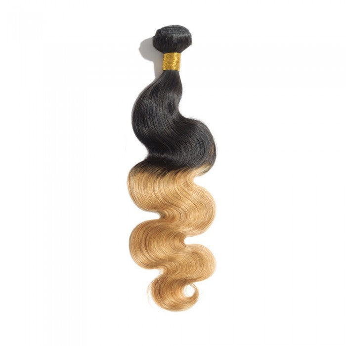 PREMIUM QUALITY LUXE WEFT 16-26 Inches  Body Wavy Ombre Human Hair Colour #1B/27