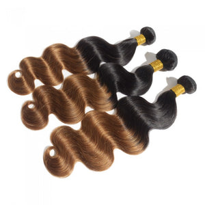 PREMIUM QUALITY LUXE WEFT 16-26 Inches Body Wave Ombre Human Hair Colour #1B/30