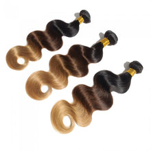 Load image into Gallery viewer, PREMIUM QUALITY LUXE WEFT 16-26 Inches Body Wave Ombre Human Hair Colour #1B/4/27
