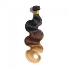 Load image into Gallery viewer, PREMIUM QUALITY LUXE WEFT 16-26 Inches Body Wave Ombre Human Hair Colour #1B/4/27
